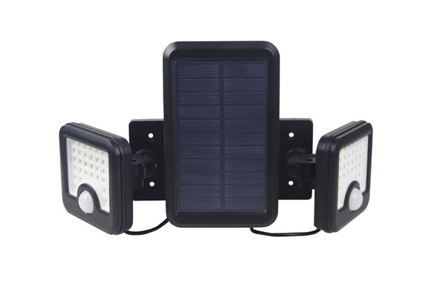 Leistungsstarke, solarbetriebene Eckleuchte mit Bewegungsmelder