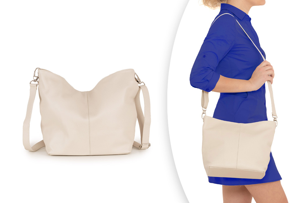 Luxurious Italian leather handbag in 11 stylish, fresh colours