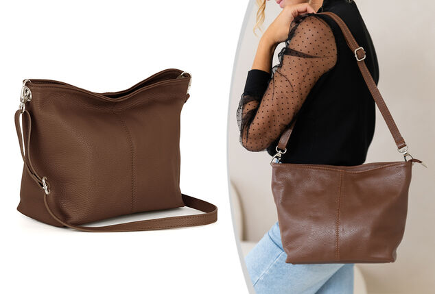 Luxurious Italian leather handbag in 11 stylish, fresh colours