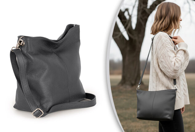 Luxurious Italian leather handbag in 11 stylish, fresh colours