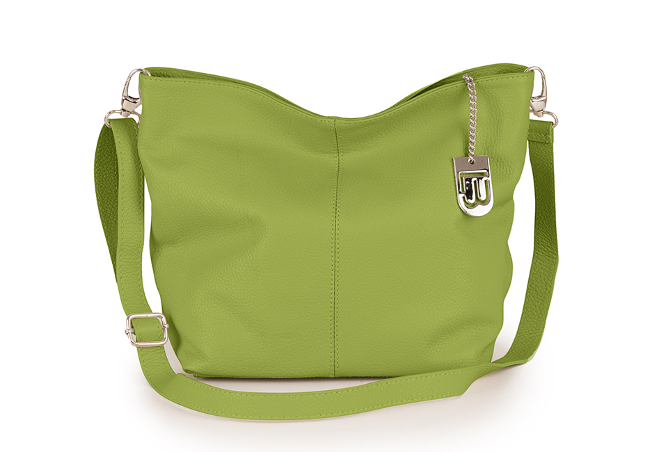 Luxurious Italian leather handbag in 11 stylish, fresh colours