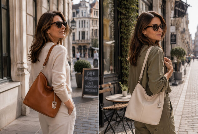 Luxurious Italian leather handbag in 11 stylish, fresh colours