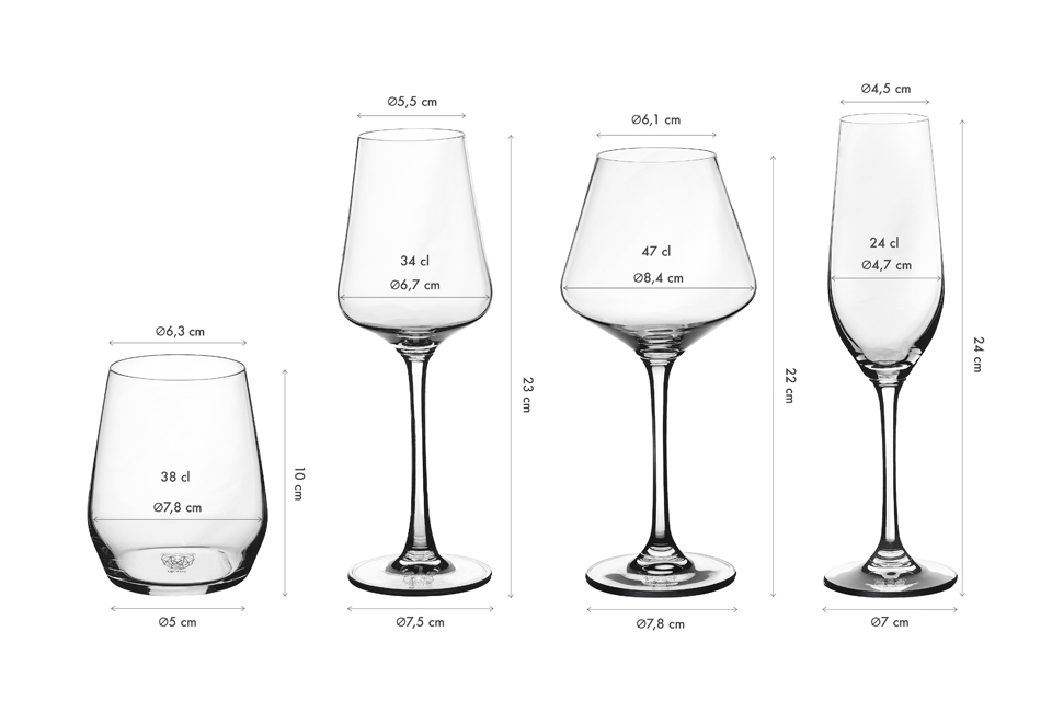 Elegantes 24-teiliges Gläserset für jeden Anlass am Tisch