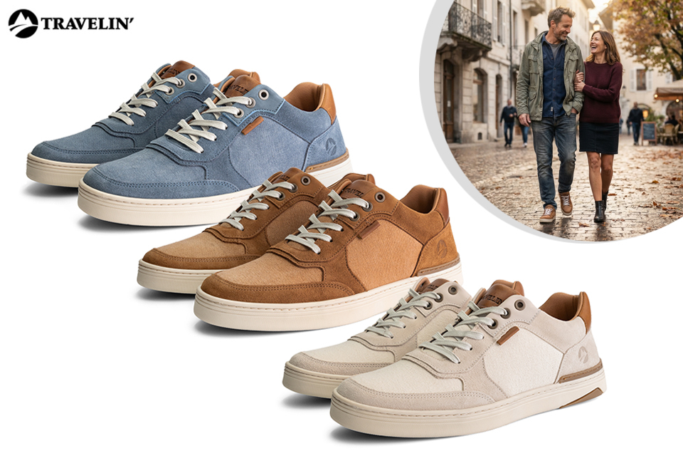 Stilvolle Herrensneaker aus Leder mit rutschfester Gummisohle