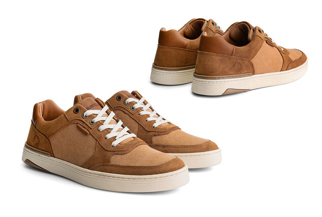 Stilvolle Herrensneaker aus Leder mit rutschfester Gummisohle