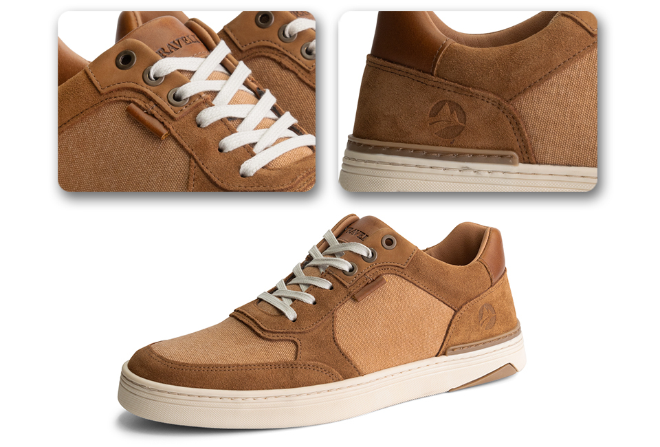 Stilvolle Herrensneaker aus Leder mit rutschfester Gummisohle