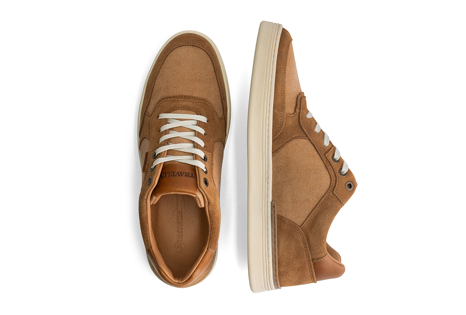 Stilvolle Herrensneaker aus Leder mit rutschfester Gummisohle