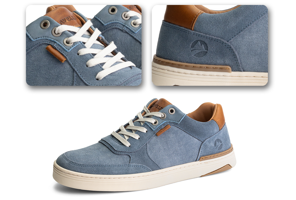 Stilvolle Herrensneaker aus Leder mit rutschfester Gummisohle