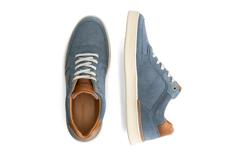 Stilvolle Herrensneaker aus Leder mit rutschfester Gummisohle