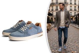 Stilvolle Herrensneaker aus Leder mit rutschfester Gummisohle — 9