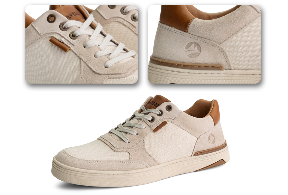 Stilvolle Herrensneaker aus Leder mit rutschfester Gummisohle