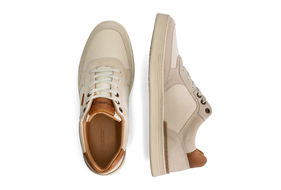 Stilvolle Herrensneaker aus Leder mit rutschfester Gummisohle