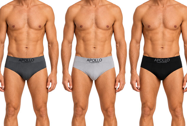 3er-Packung nahtlose Herren-Slips aus Baumwolle