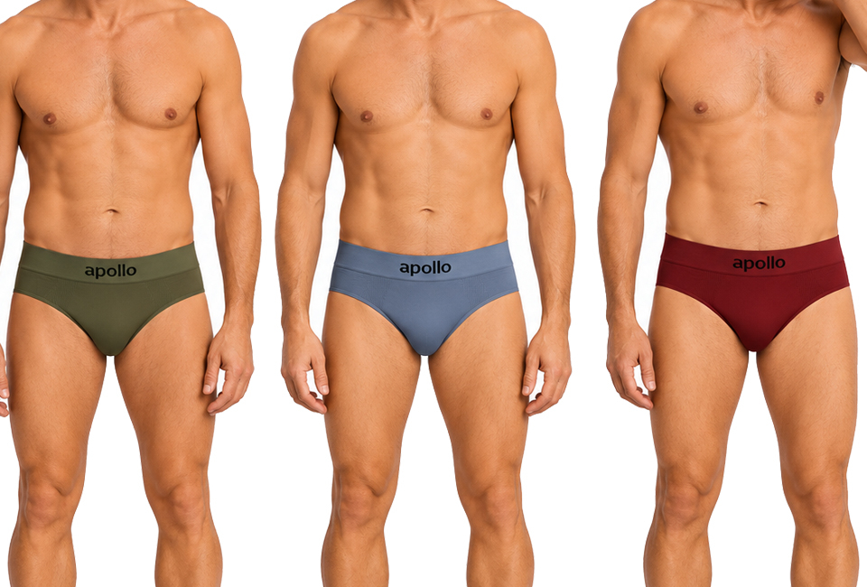 3er-Packung nahtlose Herren-Slips aus Baumwolle
