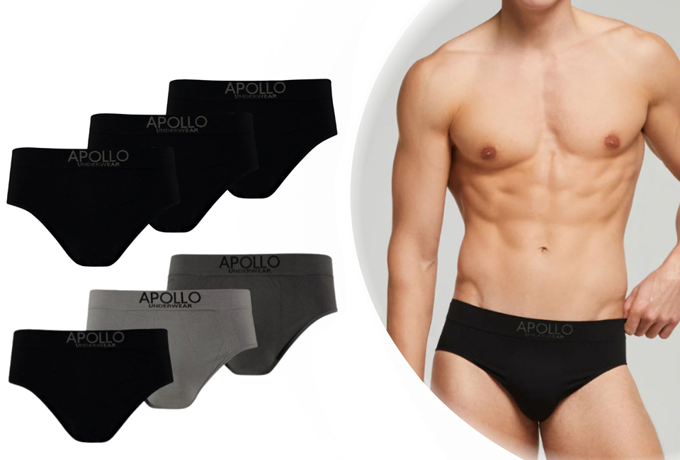 3er-Packung nahtlose Herren-Slips aus Baumwolle