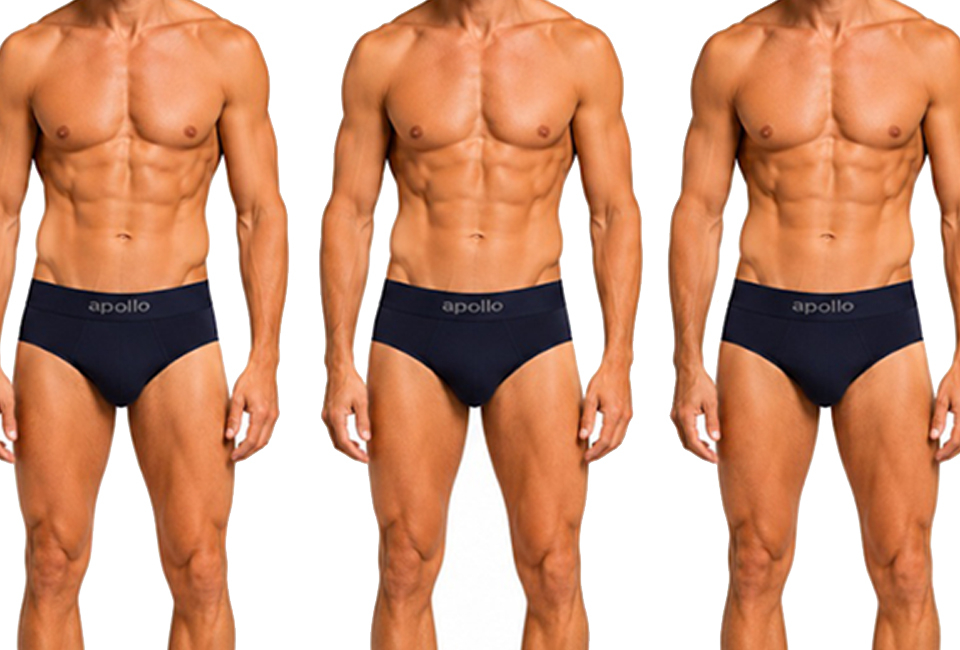3er-Packung nahtlose Herren-Slips aus Baumwolle