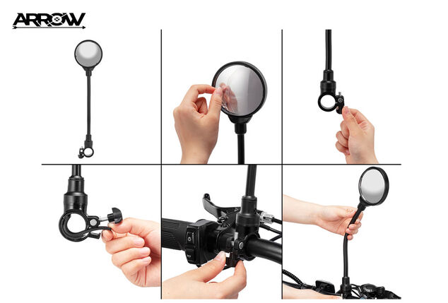 Rétroviseur pour vélo avec bras flexible