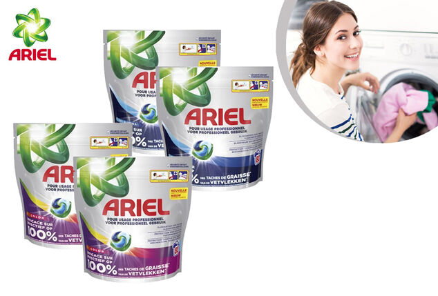 160 lavages avec les dosettes Ariel 3-en-1