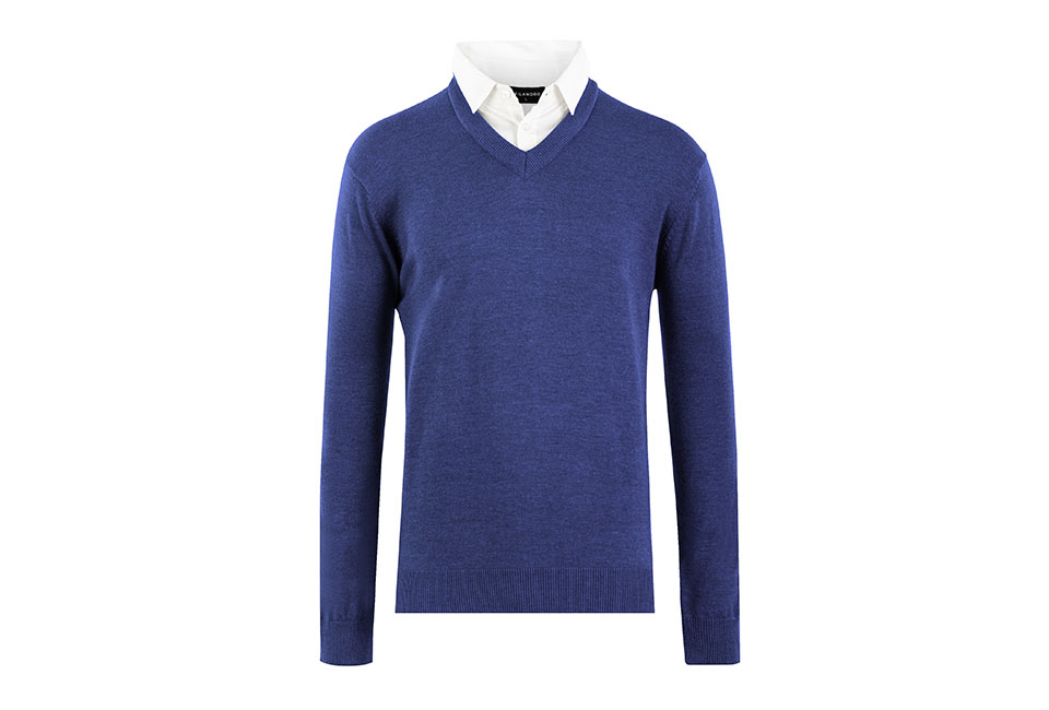 Pull homme avec col de chemise