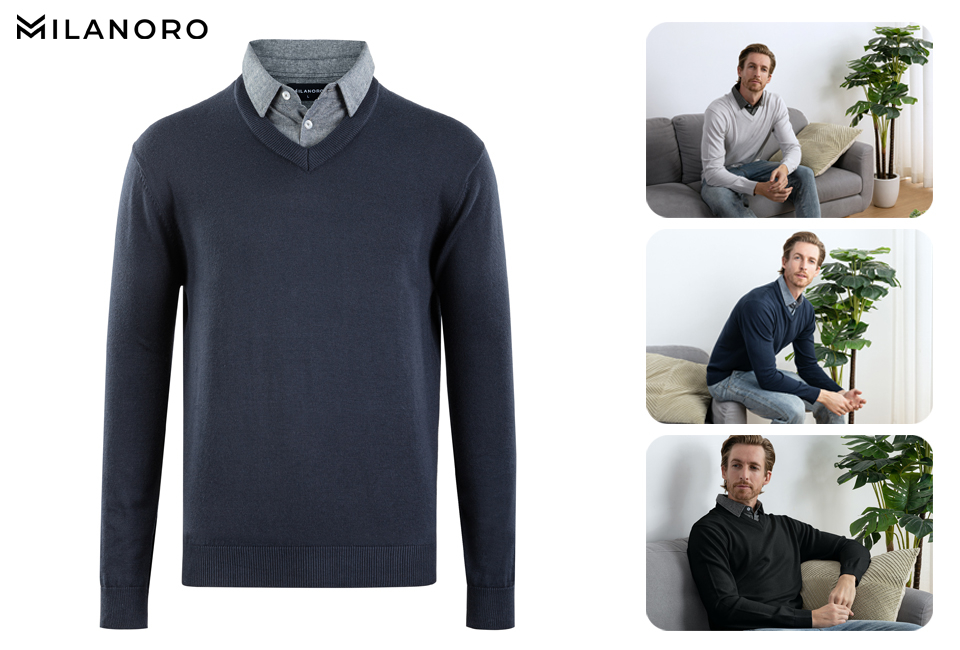 Pull homme avec col de chemise