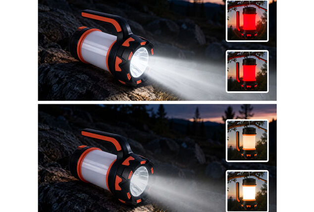 Multifunktionale 3-in-1-Lampe für unterwegs