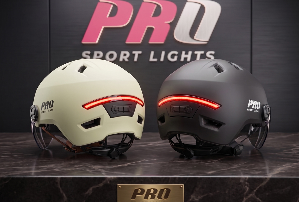 Casque de sécurité (électrique) pour vélo et trottinette électrique, équipé de 2 visières et d'un éclairage LED