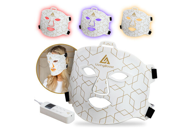 Komfortabel LED-ansigtsmaske med 4 lysfarver