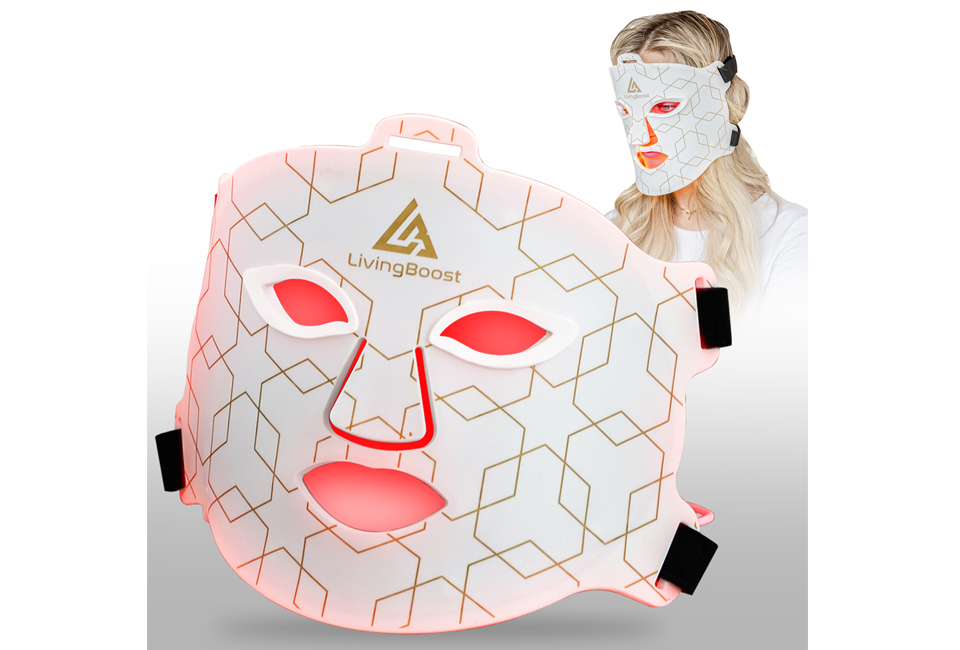 Komfortabel LED-ansigtsmaske med 4 lysfarver