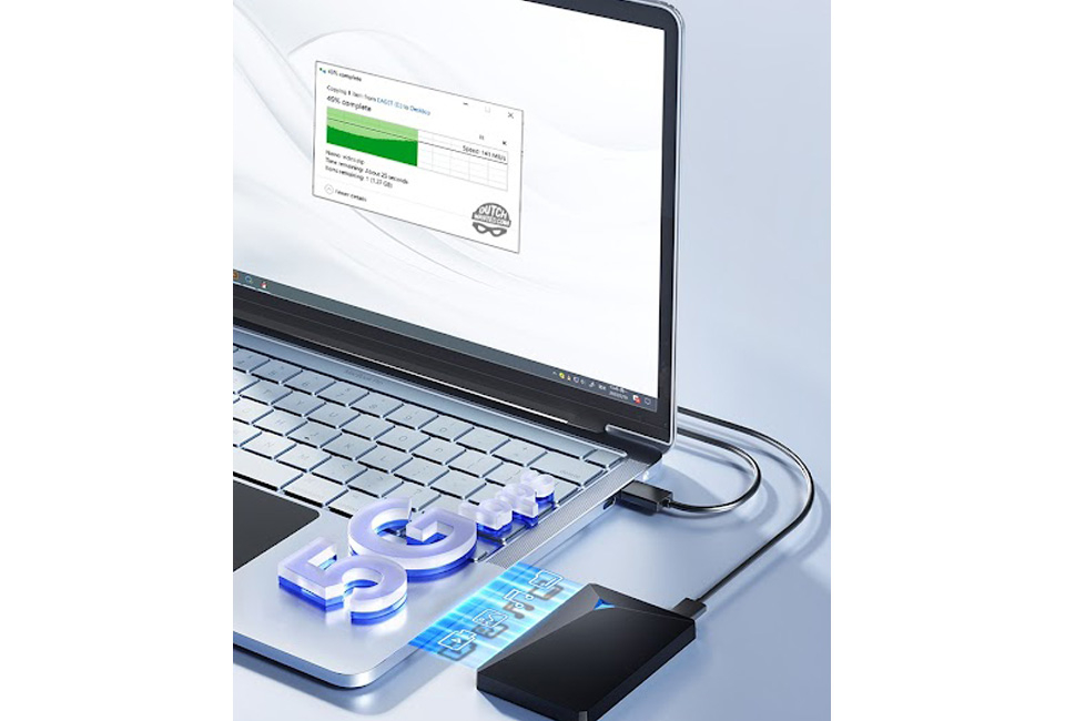 Externe harde schijf van 250, 500 of 1000 GB