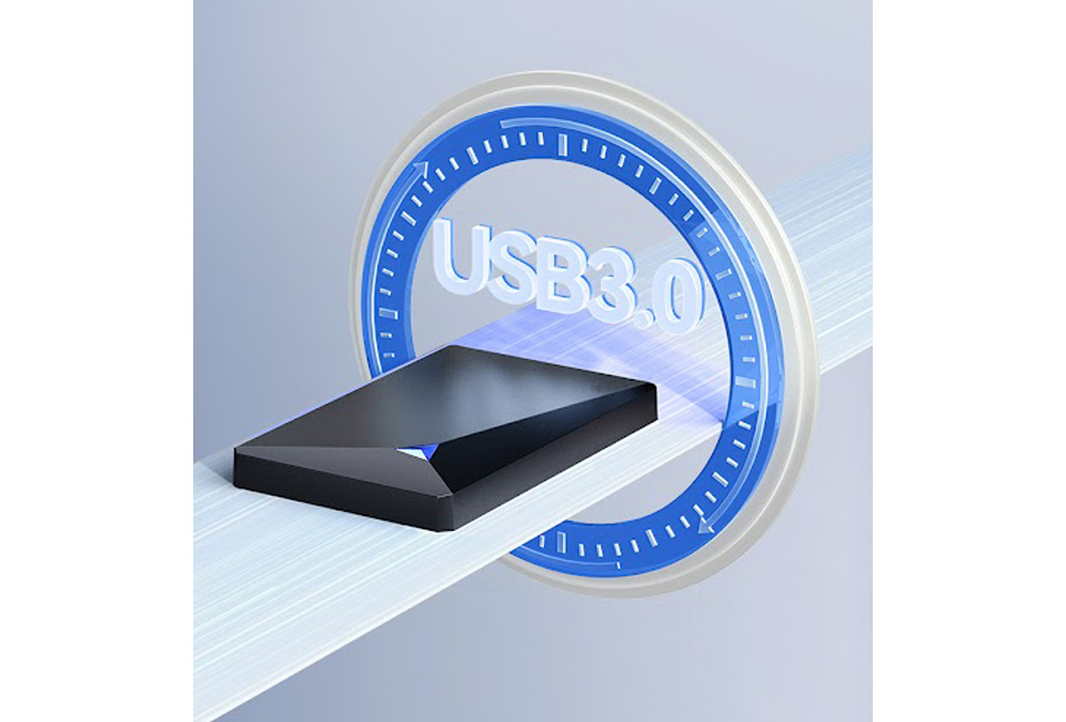 Externe harde schijf van 250, 500 of 1000 GB