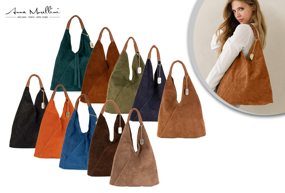 Stilvolle italienische Leder-Handtasche mit separater Innentasche