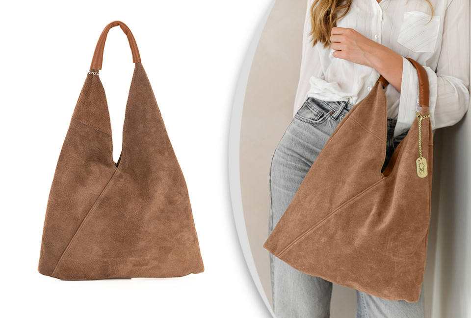 Stilvolle italienische Leder-Handtasche mit separater Innentasche