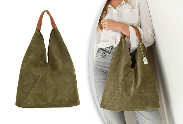 Stilvolle italienische Leder-Handtasche mit separater Innentasche