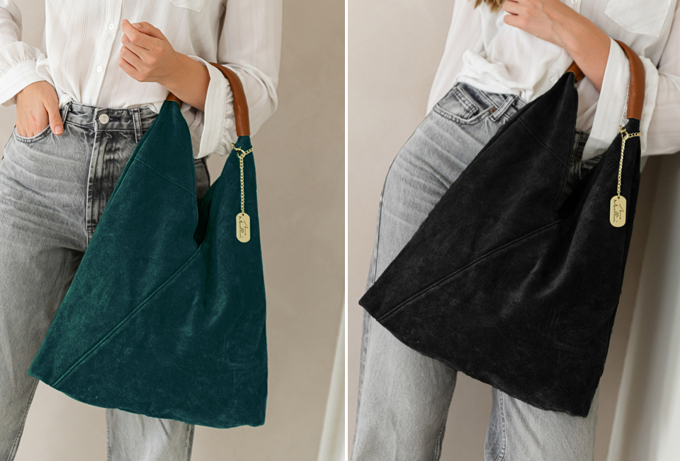 Stilvolle italienische Leder-Handtasche mit separater Innentasche
