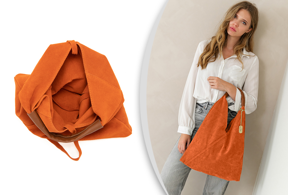 Stilvolle italienische Leder-Handtasche mit separater Innentasche