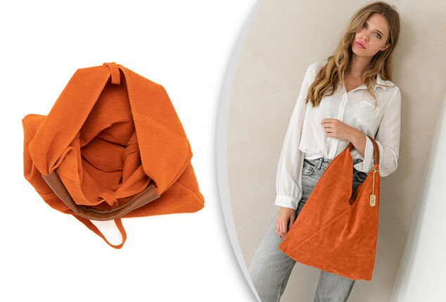 Stilvolle italienische Leder-Handtasche mit separater Innentasche
