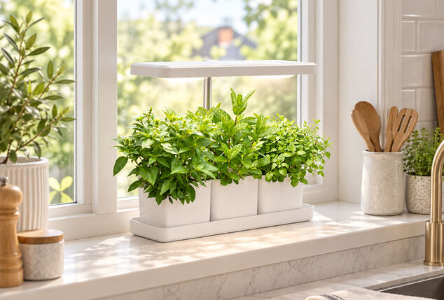 Smart indoor grower with LED grow light