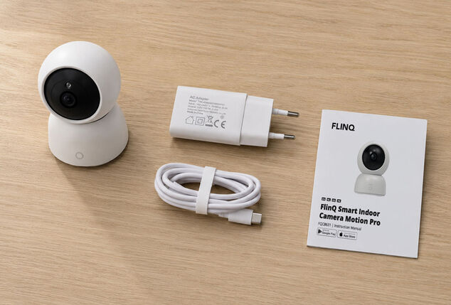 Caméra de sécurité intérieure intelligente avec vision nocturne et carte mémoire SD en option