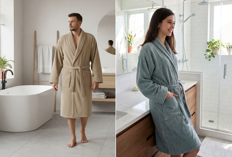 A wonderfully soft cotton bathrobe for men and women