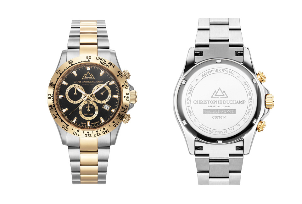 Élégante montre suisse pour hommes signée Christophe Duchamp