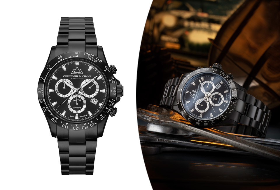 Élégante montre suisse pour hommes signée Christophe Duchamp