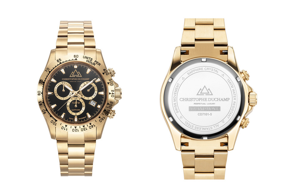 Élégante montre suisse pour hommes signée Christophe Duchamp