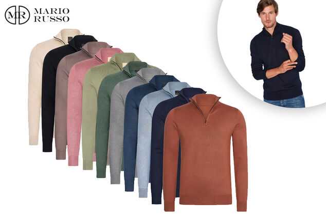 Stylish Mario Russo short-zip jumper