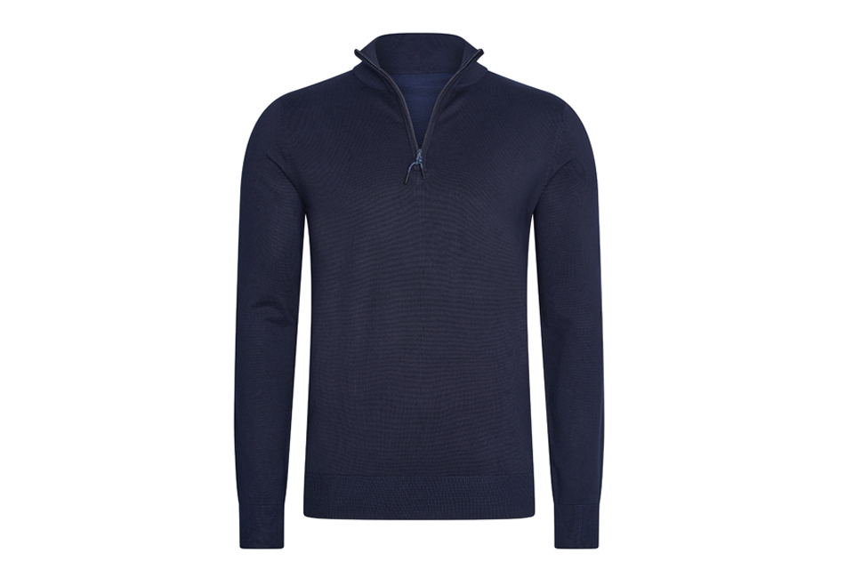 Stylish Mario Russo short-zip jumper
