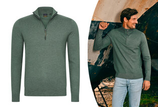 Stylish Mario Russo short-zip jumper — 5