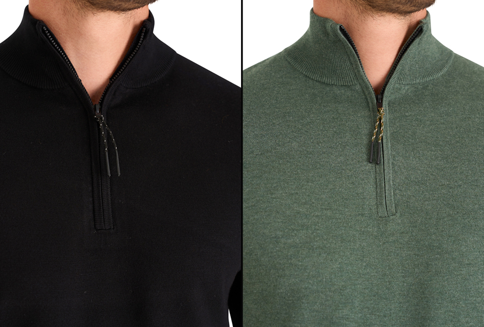Stylish Mario Russo short-zip jumper