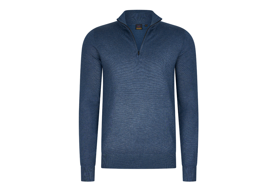 Stylish Mario Russo short-zip jumper
