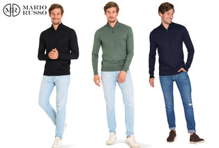 Stylish Mario Russo short-zip jumper — 8