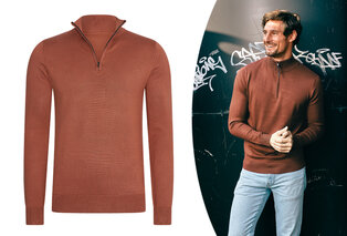 Stylish Mario Russo short-zip jumper — 11