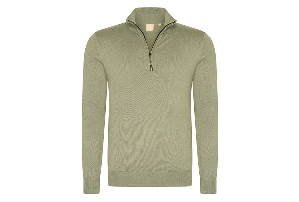 Stylish Mario Russo short-zip jumper
